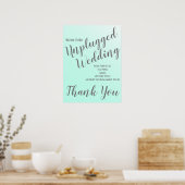 Elegant Fade Mint Green Unplugged Wedding Sign Poster (Keuken)