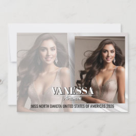 Elegant Fade Pageant Autograph Comp Card Feestdagenkaart