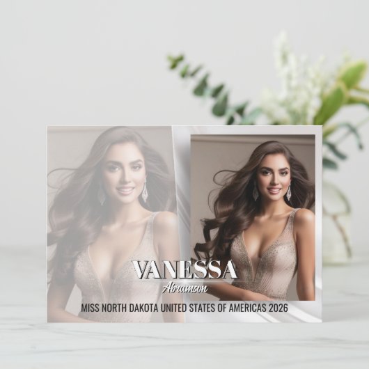 Elegant Fade Pageant Autograph Comp Card Feestdagenkaart (Staand voorkant)