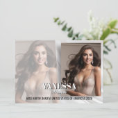 Elegant Fade Pageant Autograph Comp Card Feestdagenkaart (Staand voorkant)