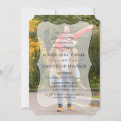 Elegant Faded Aangepaste fotokalligrafie bruiloft Kaart (Voorkant)