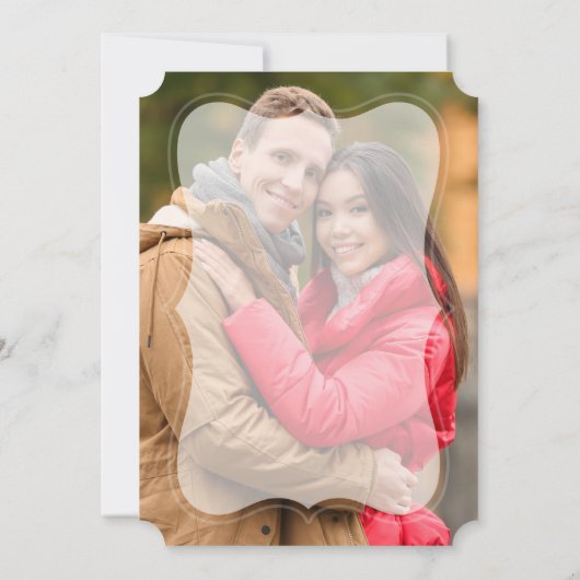 Elegant Faded Aangepaste fotokalligrafie bruiloft Kaart (Achterkant)