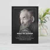 Elegant Faded Foto Black Funeral Invitation Kaart (Staand voorkant)