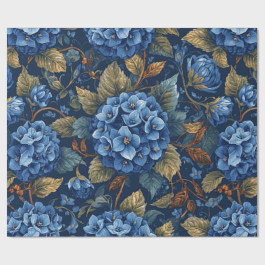 Elegant Faded Hydrangea Floral Pattern Decoupage Cadeaupapier (Vlak)