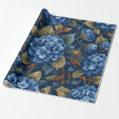 Elegant Faded Hydrangea Floral Pattern Decoupage Cadeaupapier (Uitgerold)