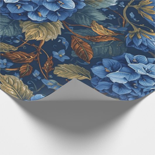 Elegant Faded Hydrangea Floral Pattern Decoupage Cadeaupapier (Hoek)