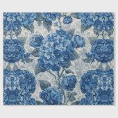 Elegant Faded Hydrangea Floral Pattern Decoupage Cadeaupapier (Vlak)