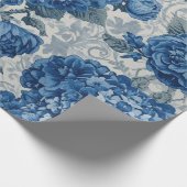 Elegant Faded Hydrangea Floral Pattern Decoupage Cadeaupapier (Hoek)