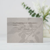 Elegant Faded Leaves RSVP Card Wedding Warm Gray (Staand voorkant)
