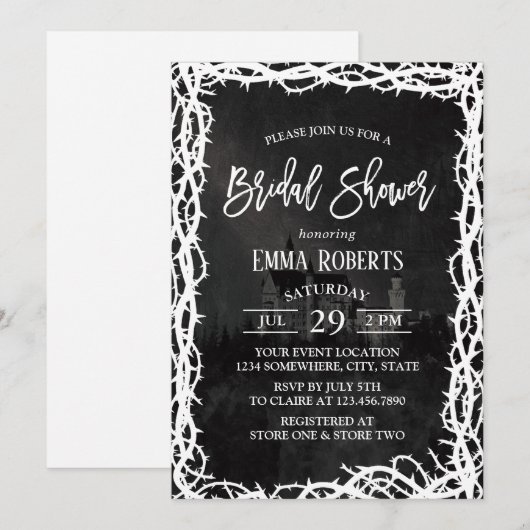 Elegant Fairy Castle Lijst Vrijgezellenfeest Kaart (Voorkant / Achterkant)