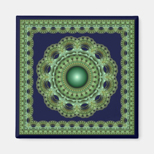 Elegant fairy fractal framed ornament magnet (Voorkant)