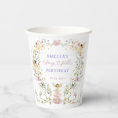 Elegant Fairy Wildflower Garden Verjaardagsfeest Papieren Bekers (Voorkant)