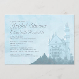 Elegant Fairytale Castle Bridal Shower Invitations Kaart