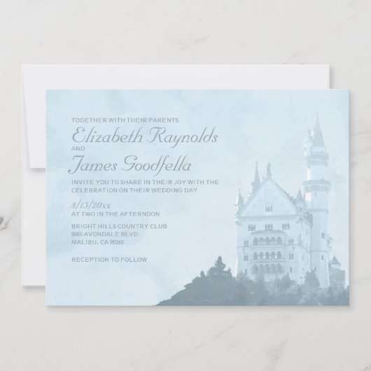 Elegant Fairytale Castle Wedding Invitations Kaart (Voorkant)