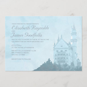 Elegant Fairytale Castle Wedding Invitations Kaart