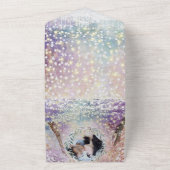 Elegant Fairytale Forest WreatPhoto Wedding All In One Uitnodiging (Buitenkant)