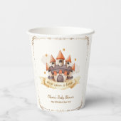 Elegant Fairytale Prince Castle Baby Shower Papieren Bekers (Achterkant)