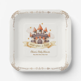 Elegant Fairytale Prince Castle Baby Shower Papieren Bordje