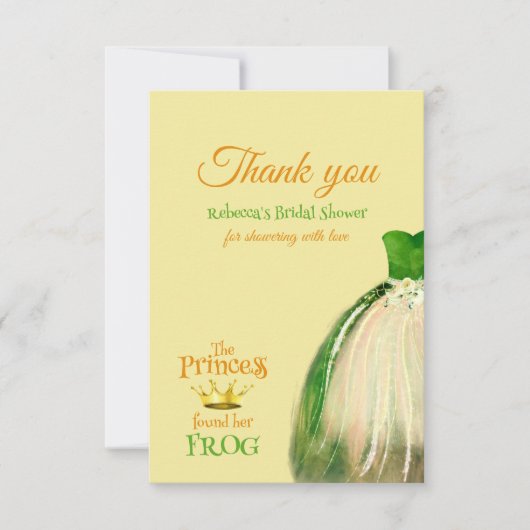 Elegant Fairytale Princess Frog Vrijgezellenfeest Bedankkaart (Voorkant)