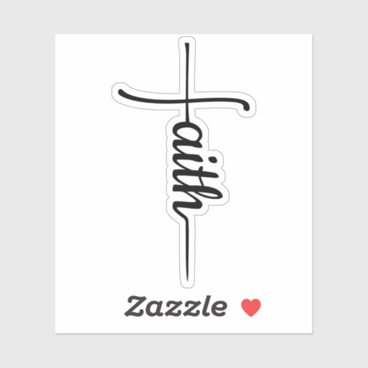 Elegant Faith Cross Sticker (Vel)