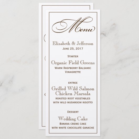 Elegant Faith Hope and Love Wedding Menu Kaart (Voorkant / Achterkant)