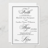 Elegant Faith Hope Love Script Weduwen Uitnodiging (Voorkant / Achterkant)