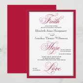 Elegant Faith Hope Love Script Weduwen Uitnodiging (Voorkant / Achterkant)