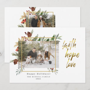 Elegant Faith Hope Love Two Afbeelding Kerstmis Feestdagenkaart