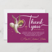 Elegant Faith Magenta Pink Angel zegeningsscript Bedankkaart (Voorkant)