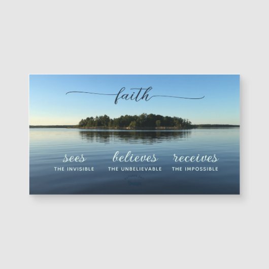 Elegant Faith Quote Blue River Photography Magnet (Voorkant)