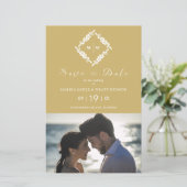 Elegant Fake Gold Floral Wreated Initialen (Staand voorkant)