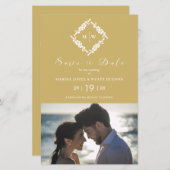 Elegant Fake Gold Floral Wreated Initialen (Voorkant / Achterkant)