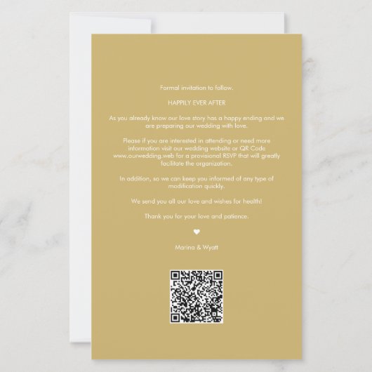 Elegant Fake Gold Floral Wreated Initialen (Achterkant)