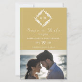 Elegant Fake Gold Floral Wreated Initialen (Voorkant)