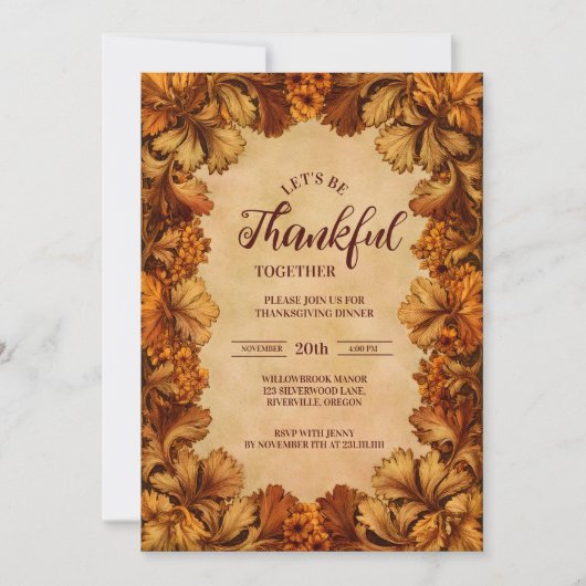 Elegant Fall Botanical Celebration Kaart (Voorkant)