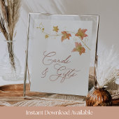 Elegant Fall Bridal Shower Cards & Gifts Sign Poster