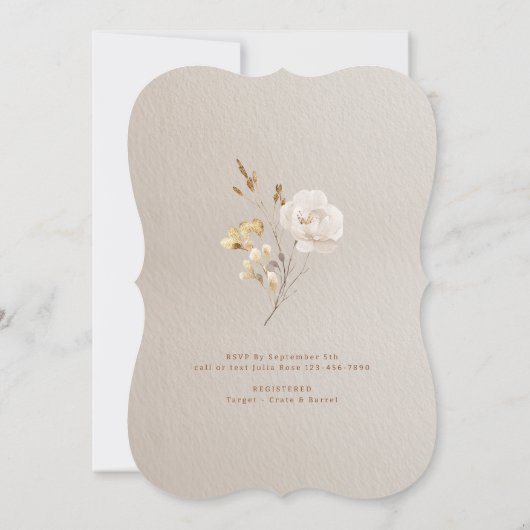 Elegant Fall Bridal Shower Gown Invitation Kaart (Achterkant)