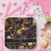 Elegant Fall Chinoiserie Paper Plate Papieren Bordje (Feest)