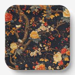 Elegant Fall Chinoiserie Paper Plate Papieren Bordje