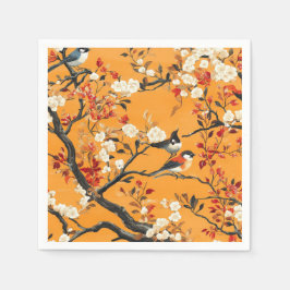 Elegant Fall Chinoiserie Paper Plate Servet
