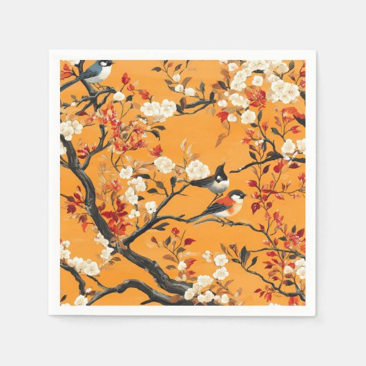 Elegant Fall Chinoiserie Paper Plate Servet (Voorkant)