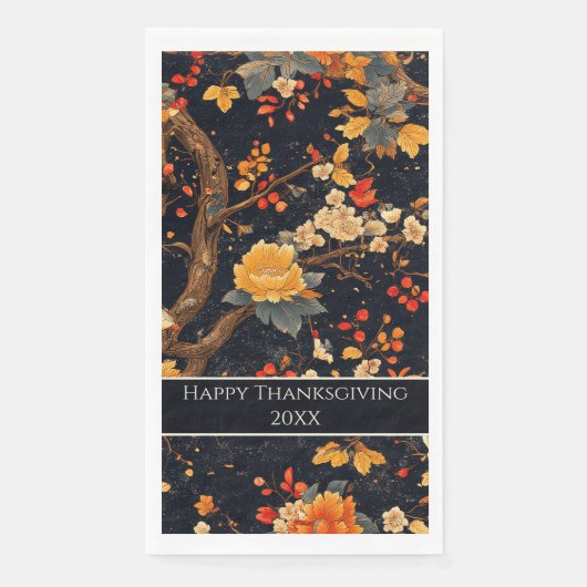 Elegant Fall Chinoiserie Paper Plate Servet (Voorkant)
