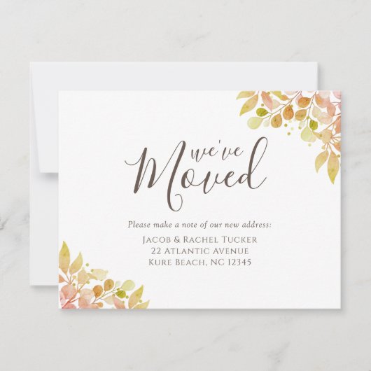 Elegant Fall Colors Eucalyptus Moving Announance (Voorkant)