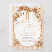 Elegant Fall Floral Bow Fall in Love Bridal Shower Kaart (Voorkant)