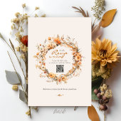 Elegant Fall Floral Ivory Rustic Autumn Wedding Kaart