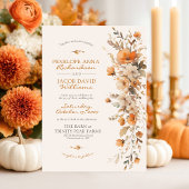 Elegant Fall Floral Ivory Rustic Autumn Wedding Kaart