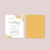 Elegant Fall Floral Orange Gold Wedding Invitation