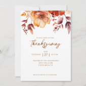 Elegant Fall Floral Thanksgiving Party  Kaart (Voorkant)