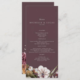 Elegant Fall Floral Wedding Menu