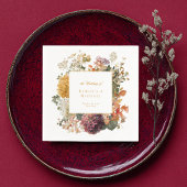 Elegant Fall Flowers Foliage Romantic Wedding Servet
